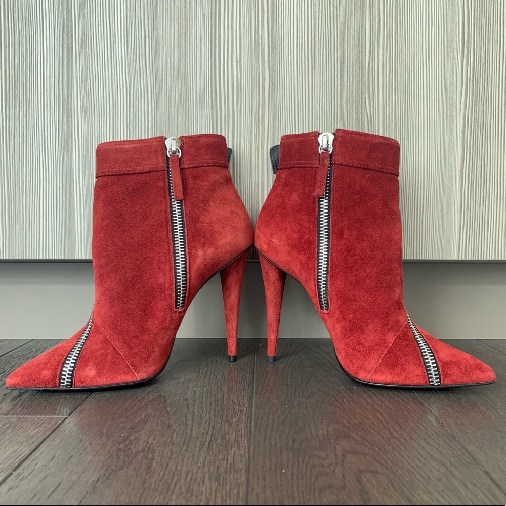 Giuseppe Zanotti Red Suede Booties